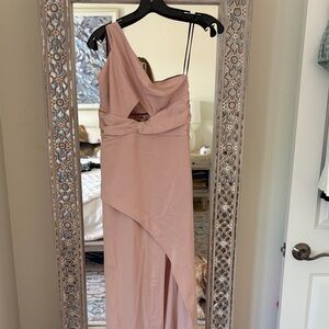 NBD Blush One-Shoulder Dress